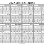2022 2023 Calendar Printable Template Yearly Calendar Template
