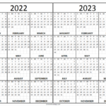 2022 2023 School Calendar Template Two Year Calendar Printable