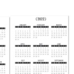 2022 2023 Year At A Glance Laminated Calendar Printed Etsy