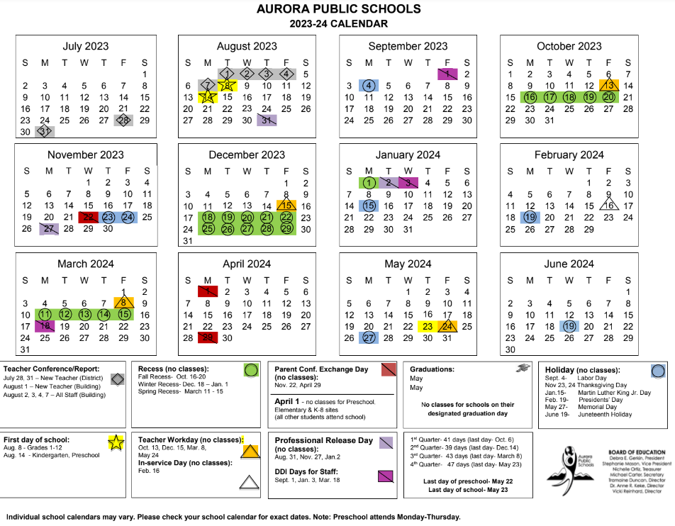 2022 23 2023 24 District Conventional Calendars Now Available APS 