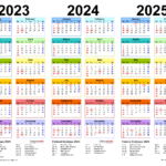 2023 2025 Three Year Calendar Free Printable PDF Templates