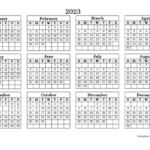 2023 Blank Yearly Calendar Landscape Free Printable Templates