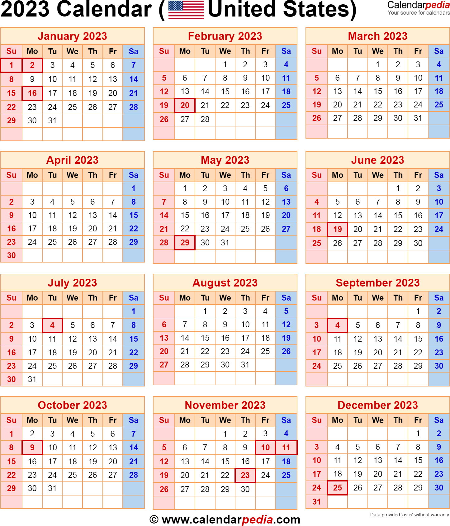 2023 Calendar With Federal Holidays Calendar2023 net