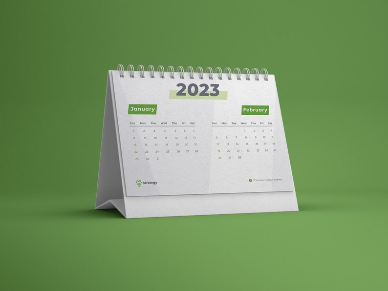 2023 Desk Calendar Bundle Photoshop PSD Template Etsy