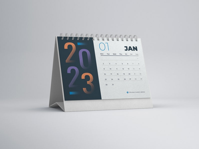 2023 Desk Calendar PSD Template Bundle Etsy