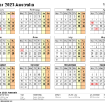 Australia Calendar 2023 Free Printable PDF Templates