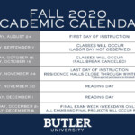 Butler Academic Calendar 2021 Printable March