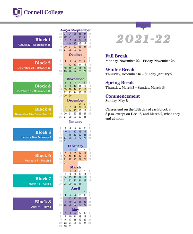 Cornell 2021 2022 Academic Calendar Calendar 2021