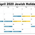 Jewish Holiday Jewish Calendar 2020 Pdf DAYHOLIE