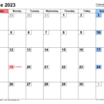 June 2023 Calendar Templates For Word Excel And PDF