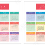 Obraz Calendar 2023 And 2024 Years Color Fototapeta Na cian
