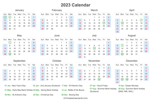 Printable Calendar 2023 Yearly Monthly Weekly Planner Template