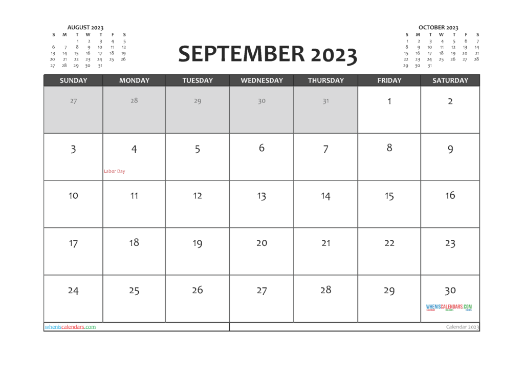 Printable September 2023 Calendar Free 12 Templates Free Printable 