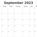 September 2023 Calendars Free
