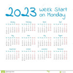 Simple 2023 Year Calendar Stock Vector Illustration Of Template