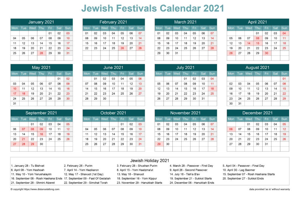 Template Calendar 2022 2023 With Jewish Holidays Hebrew Dates And 