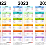Three Year Calendars For 2022 2023 2024 UK For Excel