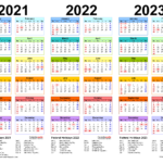 2021 2023 Three Year Calendar Free Printable Excel Templates