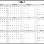 2023 Year Calendar Yearly Printable