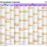 Academic Calendar Template 2022 2023 Calendar 2022