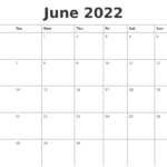 August 2023 Through June 2022 Calendar September Calendar 2022