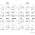 Calendar 2022 And 2023 On One Page Calendar Quickly