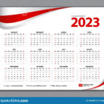 Calendar 2023 Simple Calendar Desk Week Starts From Sunday Set Of