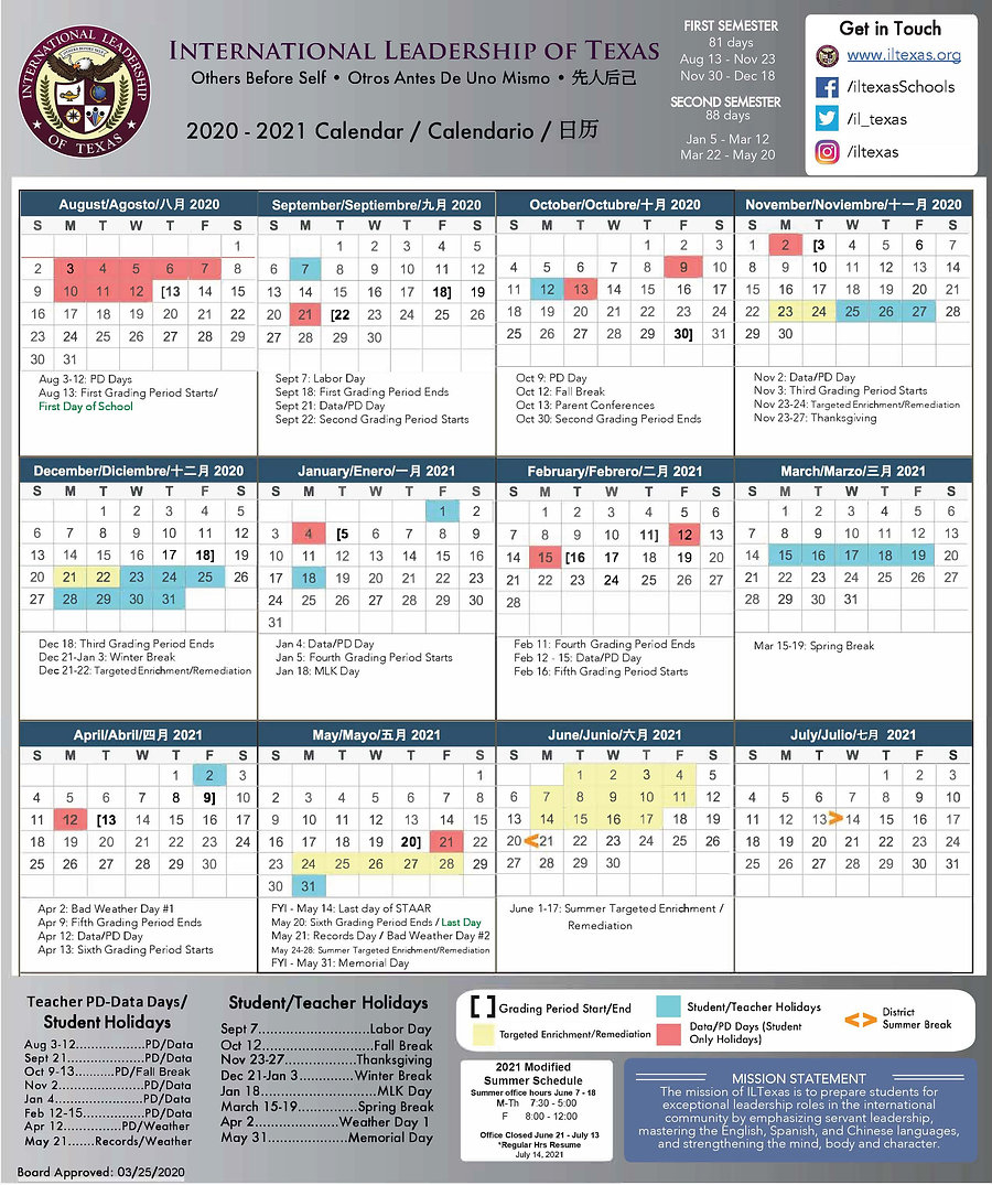 Calendar ILTexas
