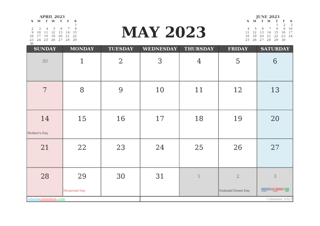 Editable Printable May 2023 Calendar 3 Month Calendar In 2021 
