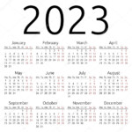 Einfacher Kalender 2023 Montag Vektorgrafik Lizenzfreie Grafiken