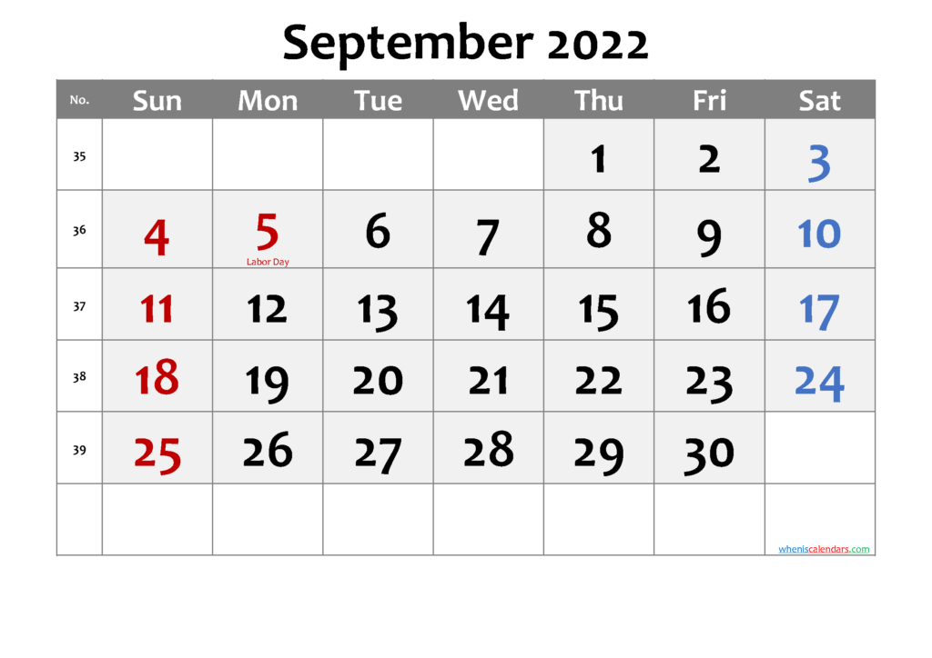 Free Printable September 2021 Calendar With Holidays Free Printable 