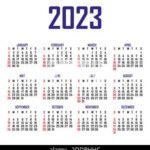 Kalender F r Das Jahr 2023 Stock Vektorgrafik Alamy