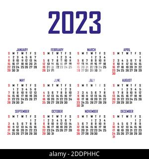 Kalender F r Das Jahr 2023 Stock Vektorgrafik Alamy