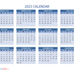 Monday 2023 Calendar Horizontal Calendar Quickly