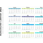 Multicoloured Calendar 2023 Presentation Graphics Presentation
