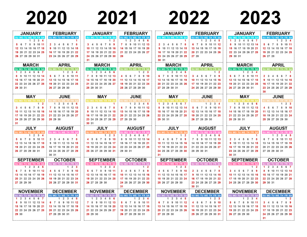 2020 And 2023 Calendar Side By Side A Comparison 2023 Holiday Calendar