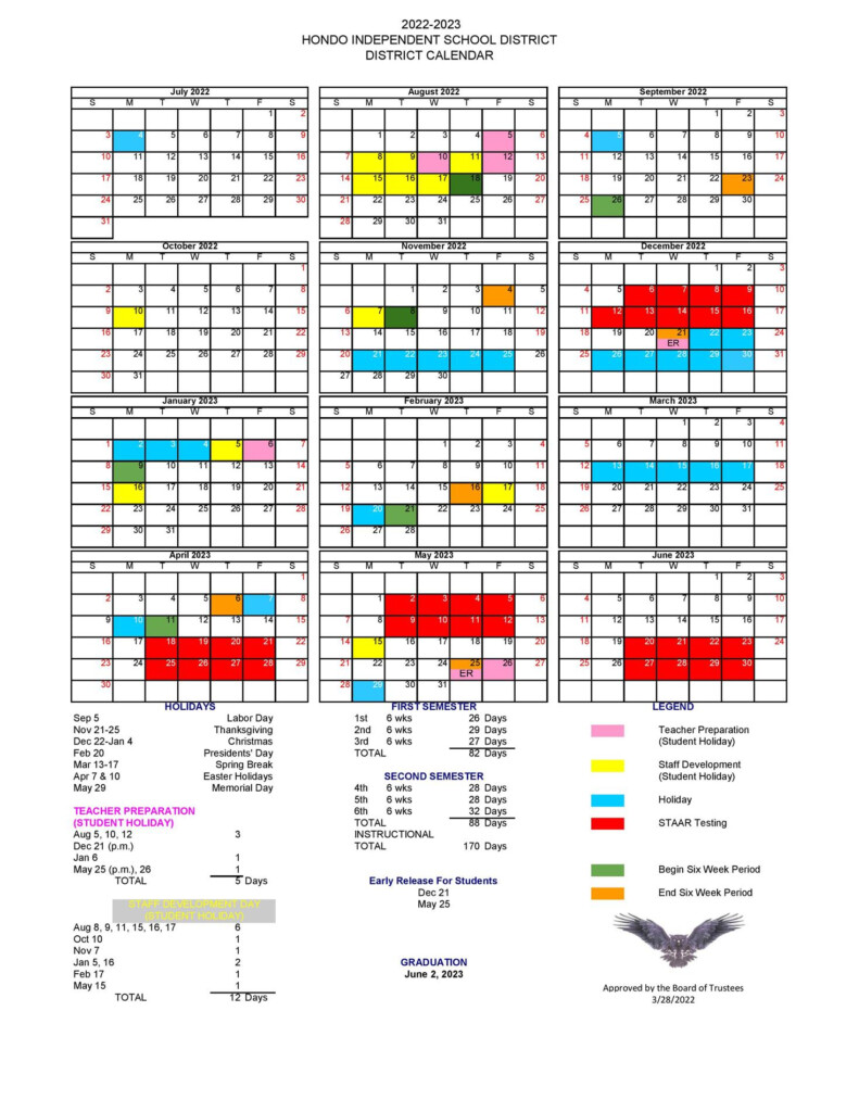 2022 2023 District School Calendar
