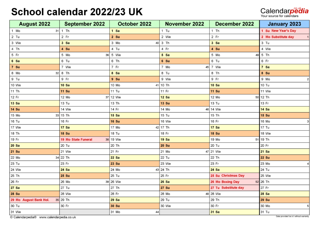 2022 2023 School Year Calendar Academic School Year Calendars Gambaran