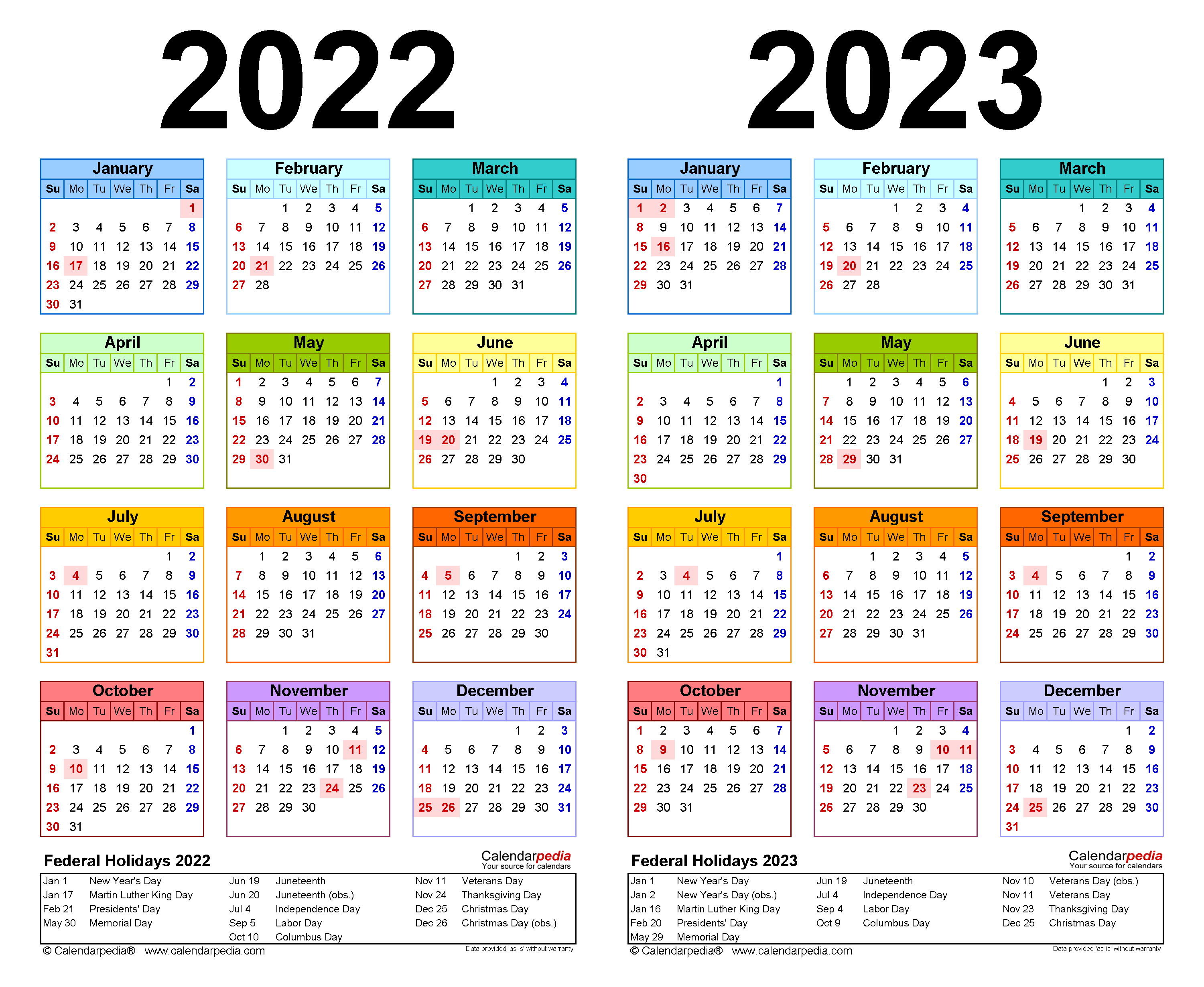 2022 2023 Two Year Calendar Free Printable Word Templates Pertaining