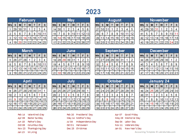 2023 Retail Accounting Calendar 4 4 5 Free Printable Templates