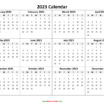 2023 Year Calendar Yearly Printable 2023 Calendar Blank Printable Hot