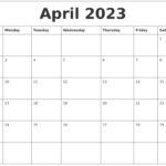 April 2023 Create Calendar