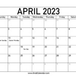 April 2023 Holiday Calendar Get Latest Map Update