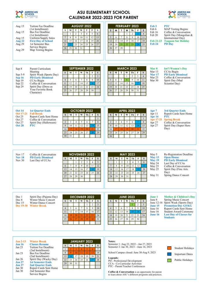 ASU ES Calendar For 2022 23 For Parents pdf DocDroid