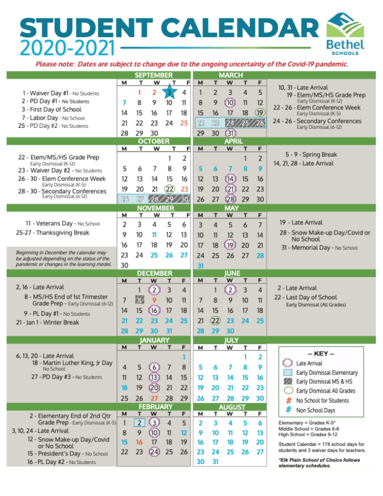 Bethel School District Calendar 2022 2023 Schoolcalendars