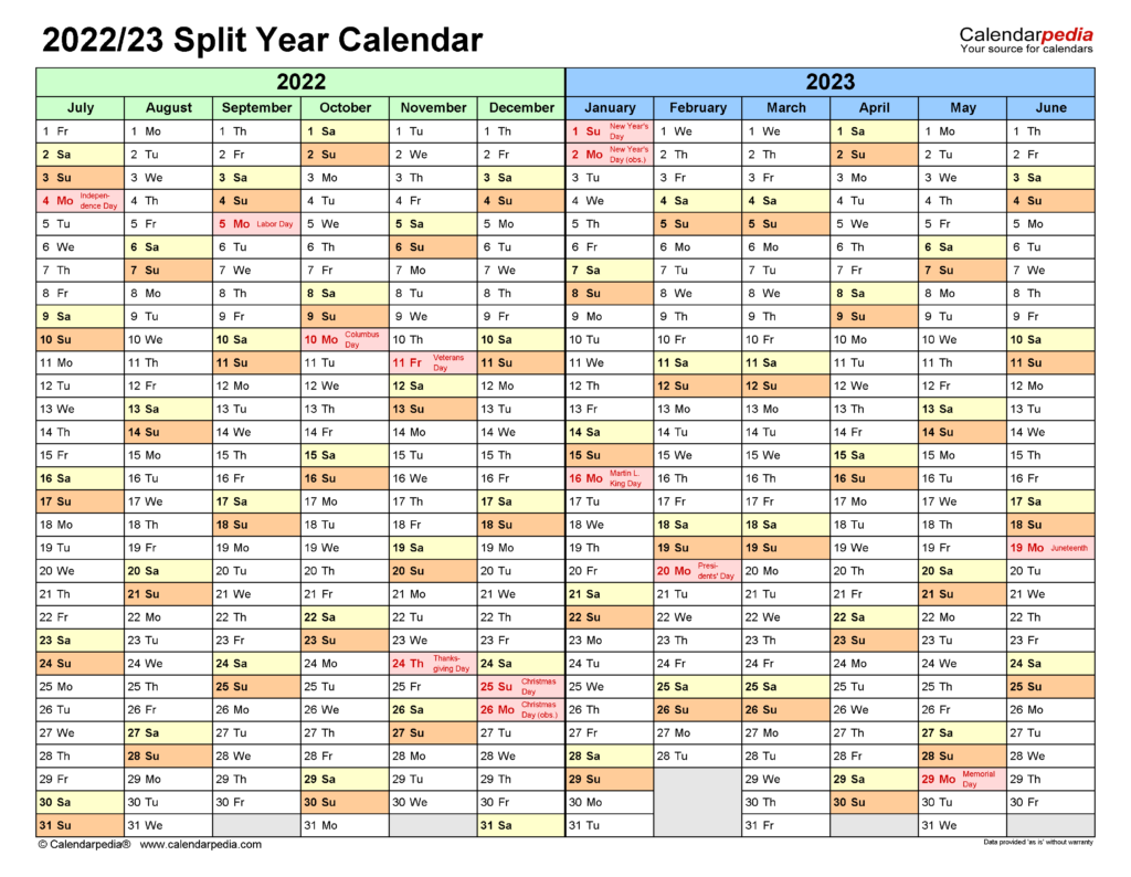 Calendar Template For July 2022 June 2023 Resume Format 2022 Gambaran