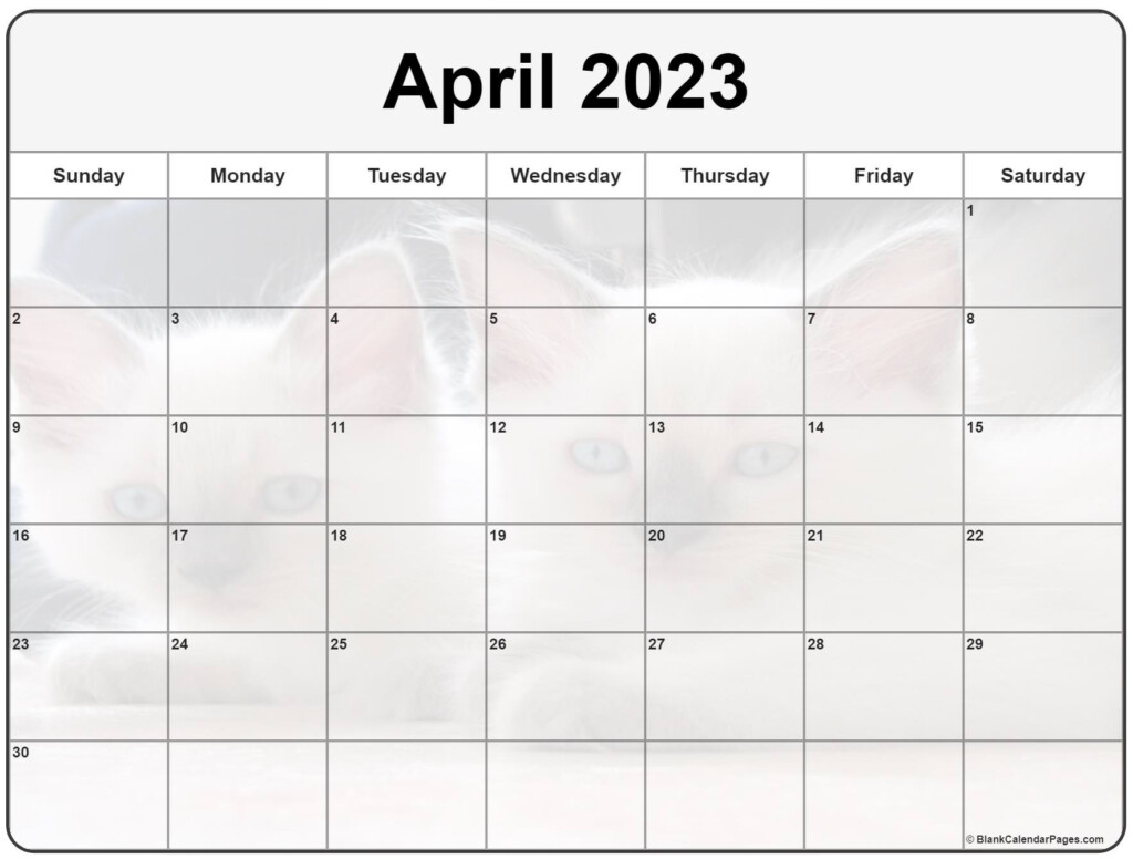 Collection Of April 2023 Photo Calendars With Image Filters 