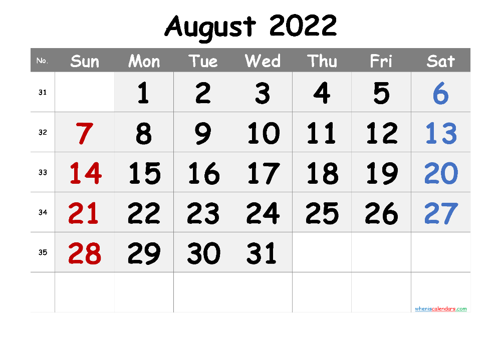 Free Printable Calendar August 2021 2022 And 2023 Monthly Calendar 