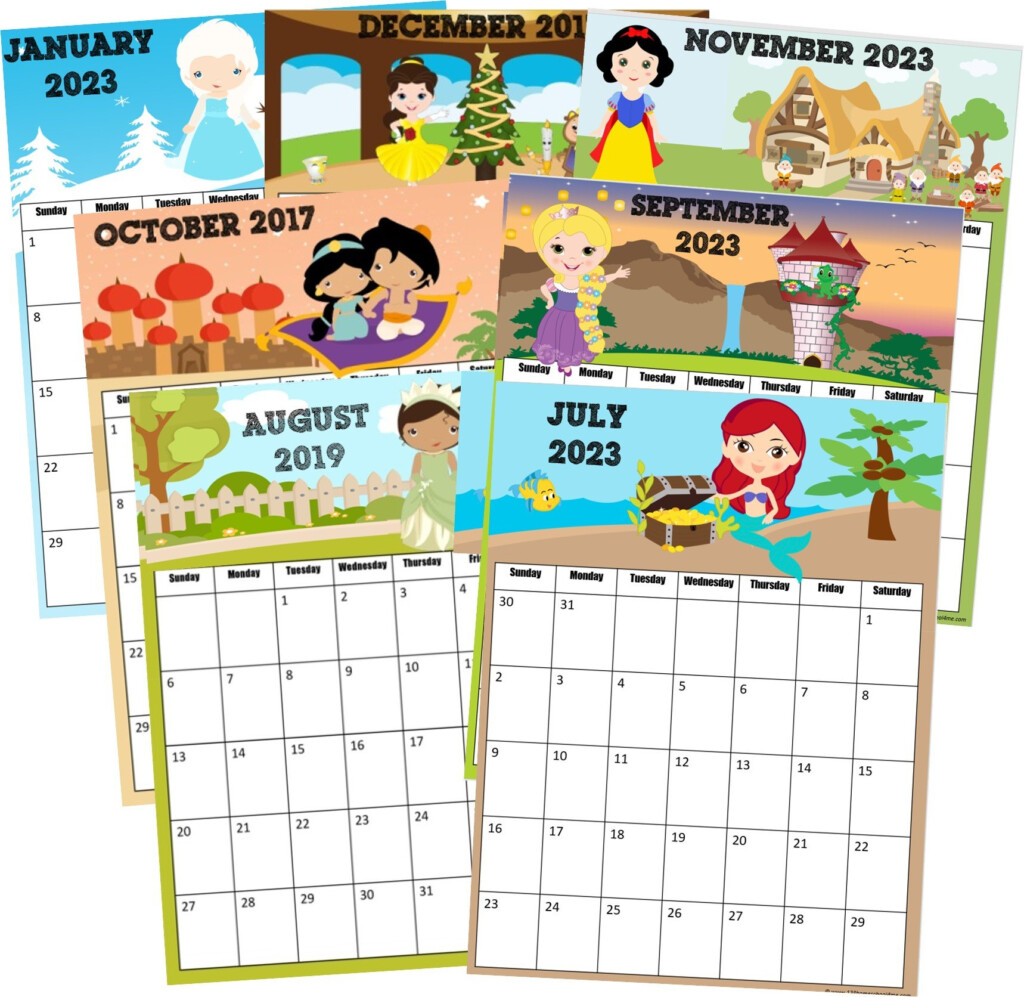  Free Printable Disney Princess Calendar 2023