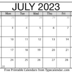 Free Printable July 2023 Calendars Download